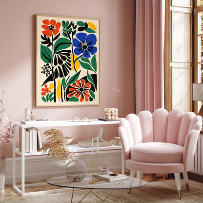 Colorful Cut Outs Botanical Floral Poster