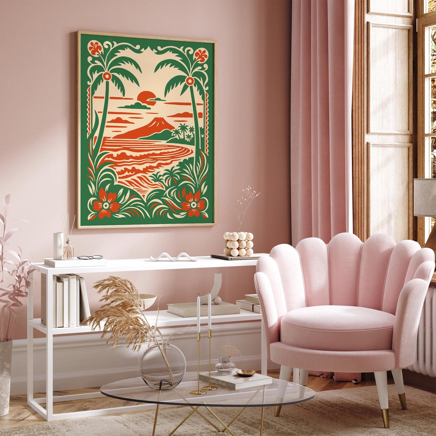 Hawaii Beach Sunset Poster - Tropical Travel Wall Art