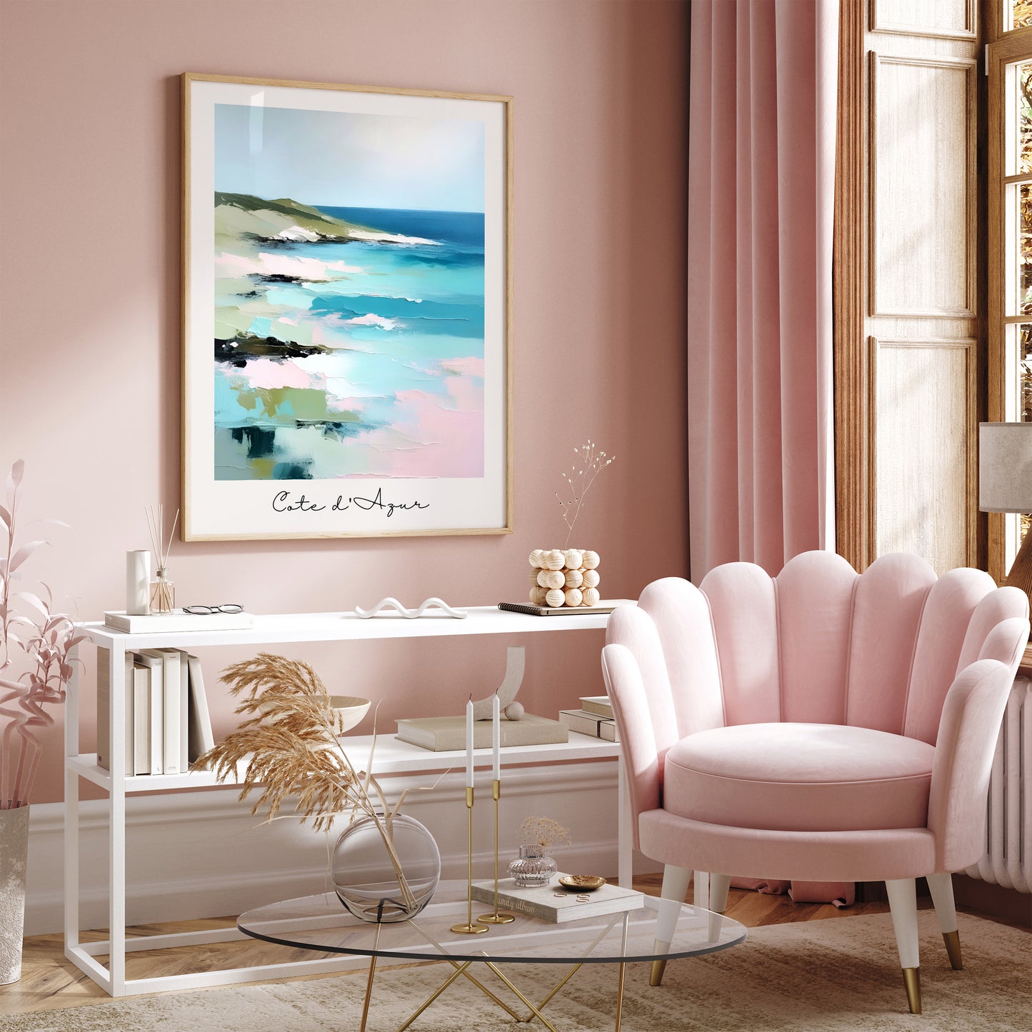 Cote d Azur Pastel Colors Painting Print