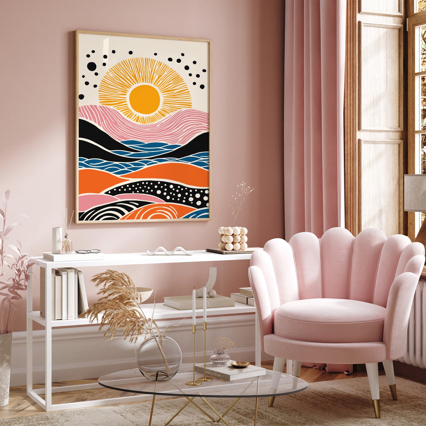 Mid Century Modern Sunset Poster