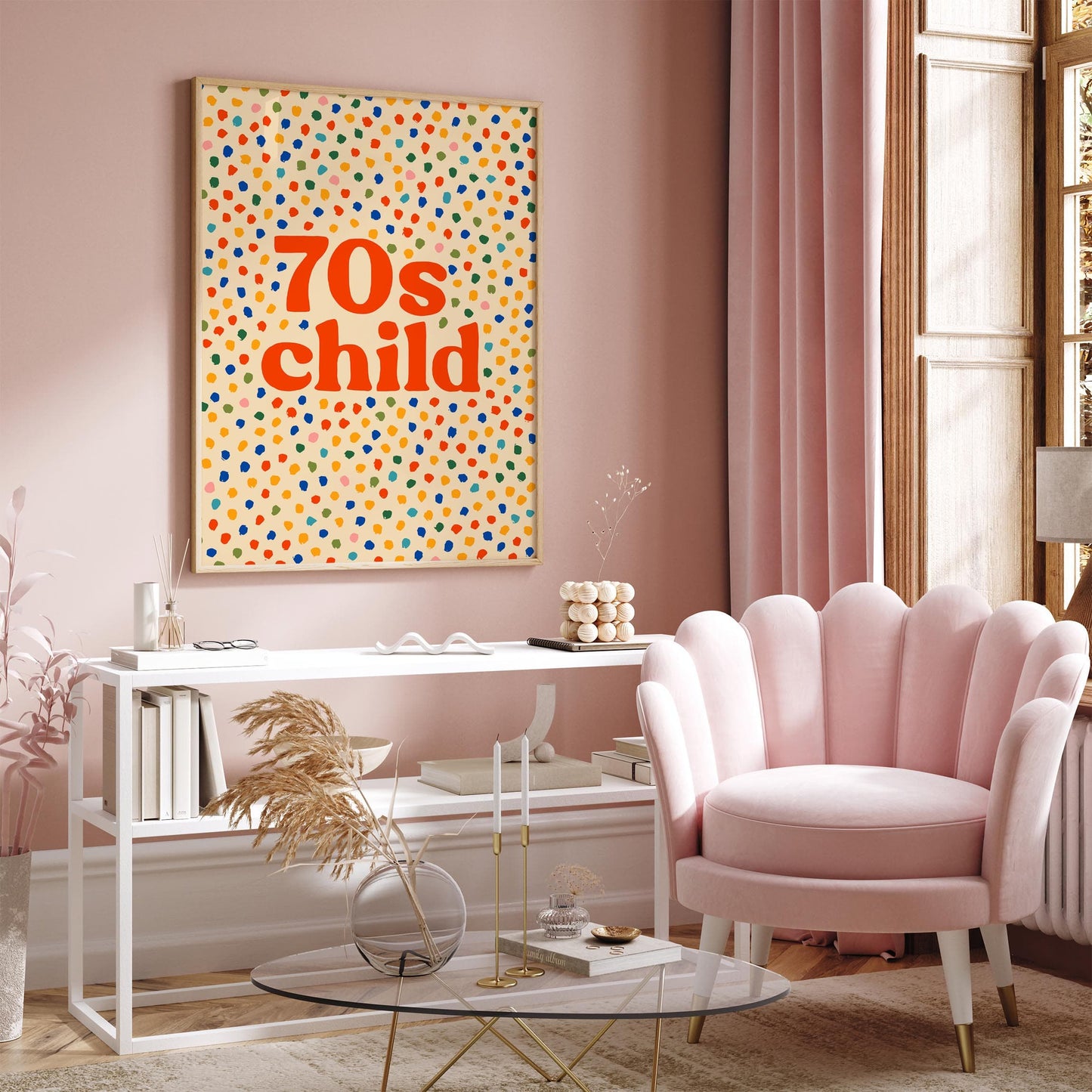 70s Child Poster - Retro Abstract Colorful Wall Art