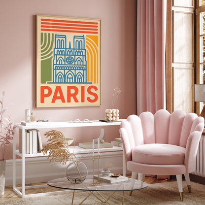 Paris Notre-Dame Travel Poster