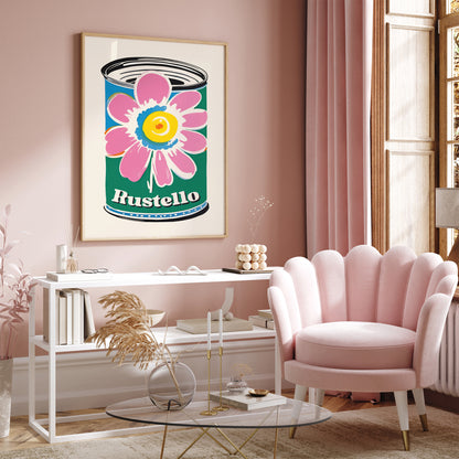 Rustello Pop-Art Floral Can Poster