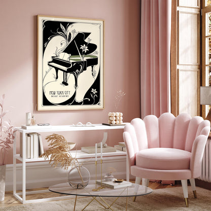 New York City Music Academy Art Nouveau Poster