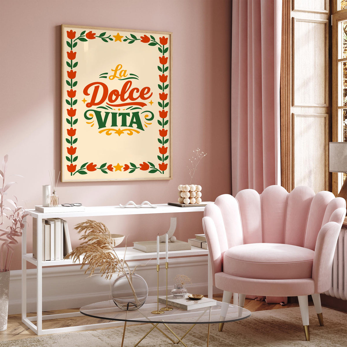 La Dolce Vita Italian Quote Poster