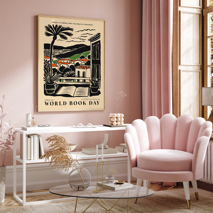 Book Day Vintage Landscape Poster