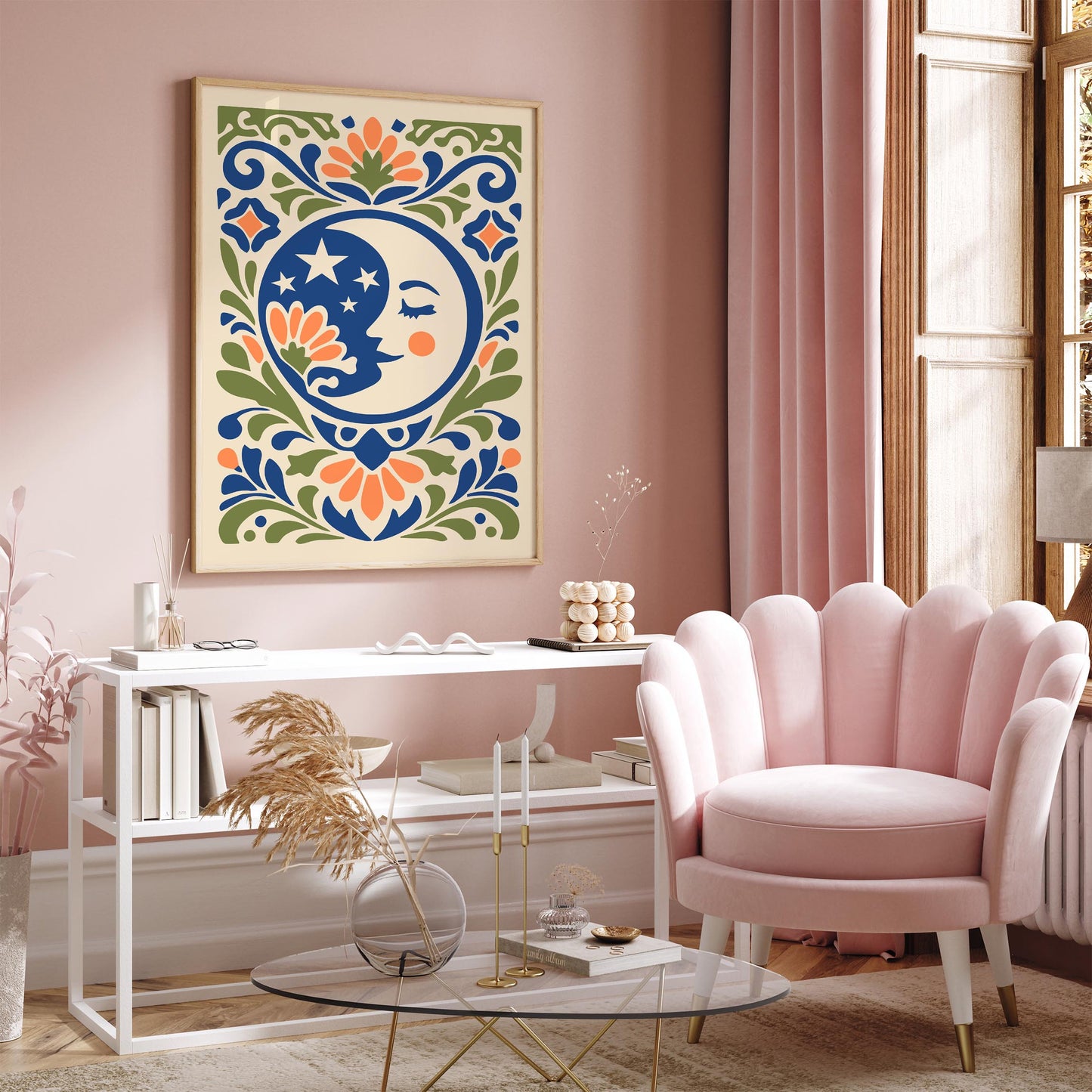 Cute Moon Poster - Kids Room Wall Art