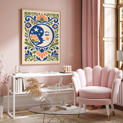 Cute Moon Poster - Kids Room Wall Art