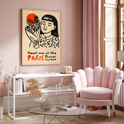 Meet me at the Paris Flower Market Poster
