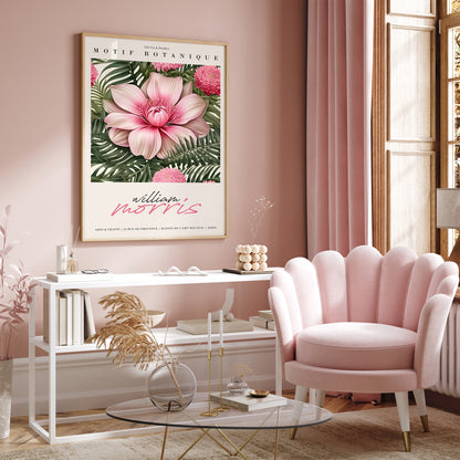 Motif Botanique Flora Pink Poster