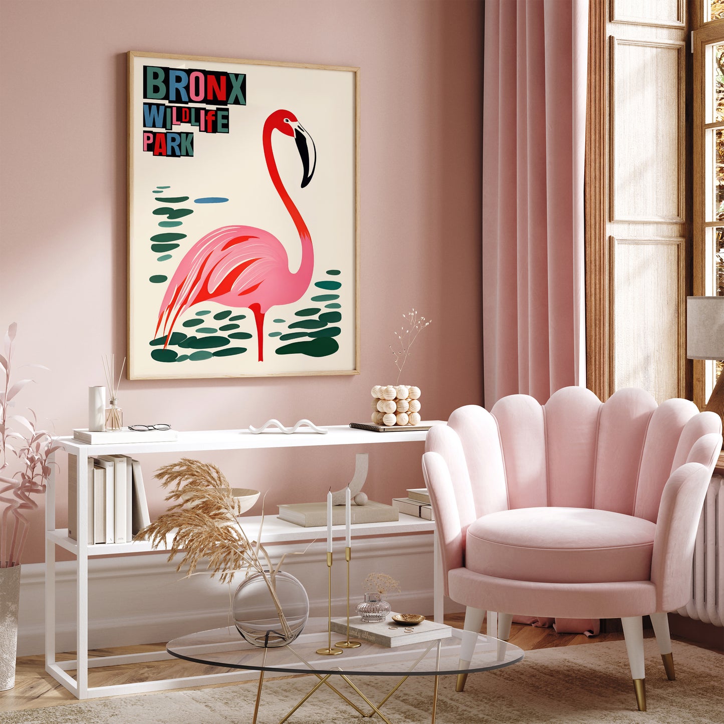 Bronx Wildlife Park Flamingo Poster