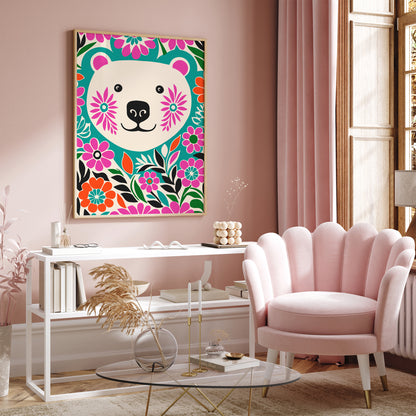 Cute Bear for Kids Room Decor Art Print