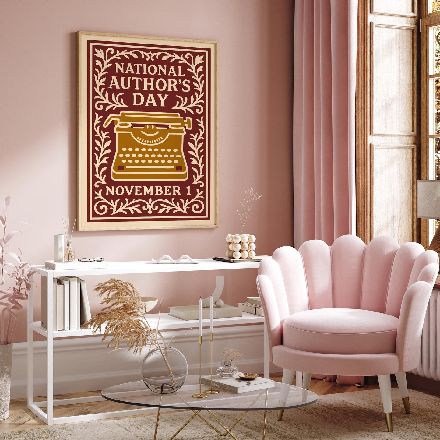 National Authors Day Nov 1 Poster - Old Typewriting Machine Art Print