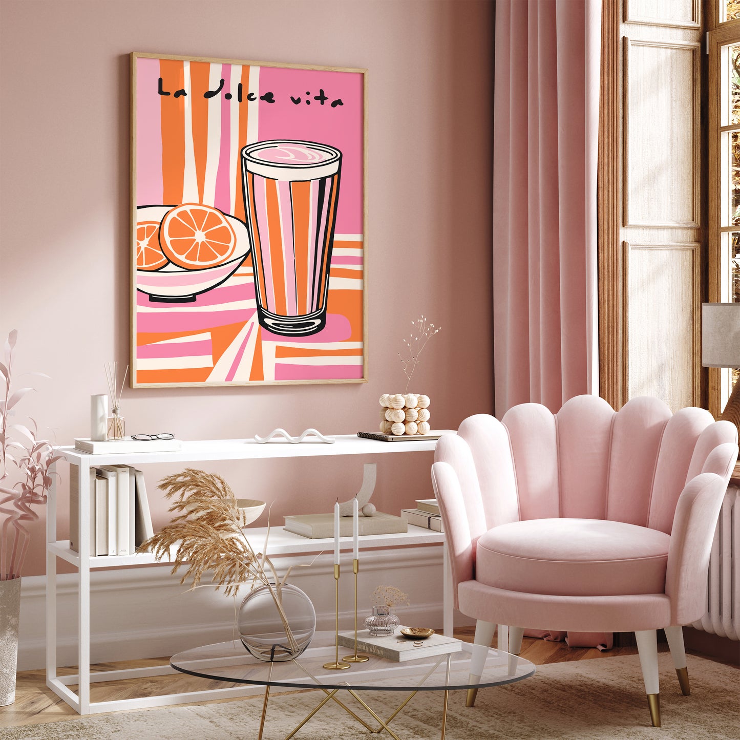 La Dolce Vita Pink Kitchen Art Print 2024