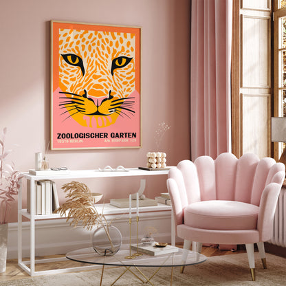 Berlin Zoo Vintage Jungle Cat Poster