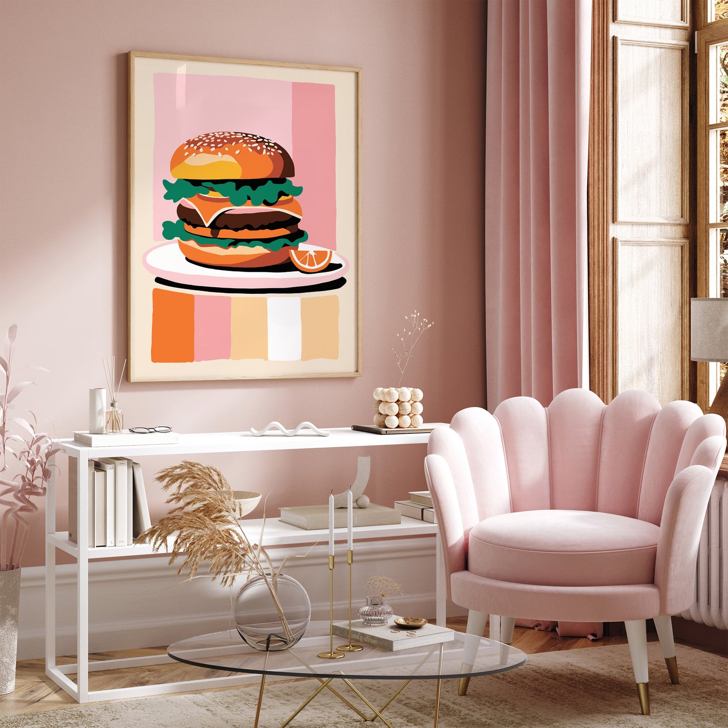 Big Hamburger Cute Kitchen Poster