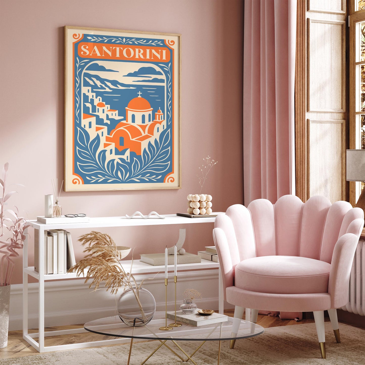 Santorini Travel Poster
