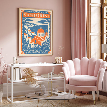 Santorini Travel Poster
