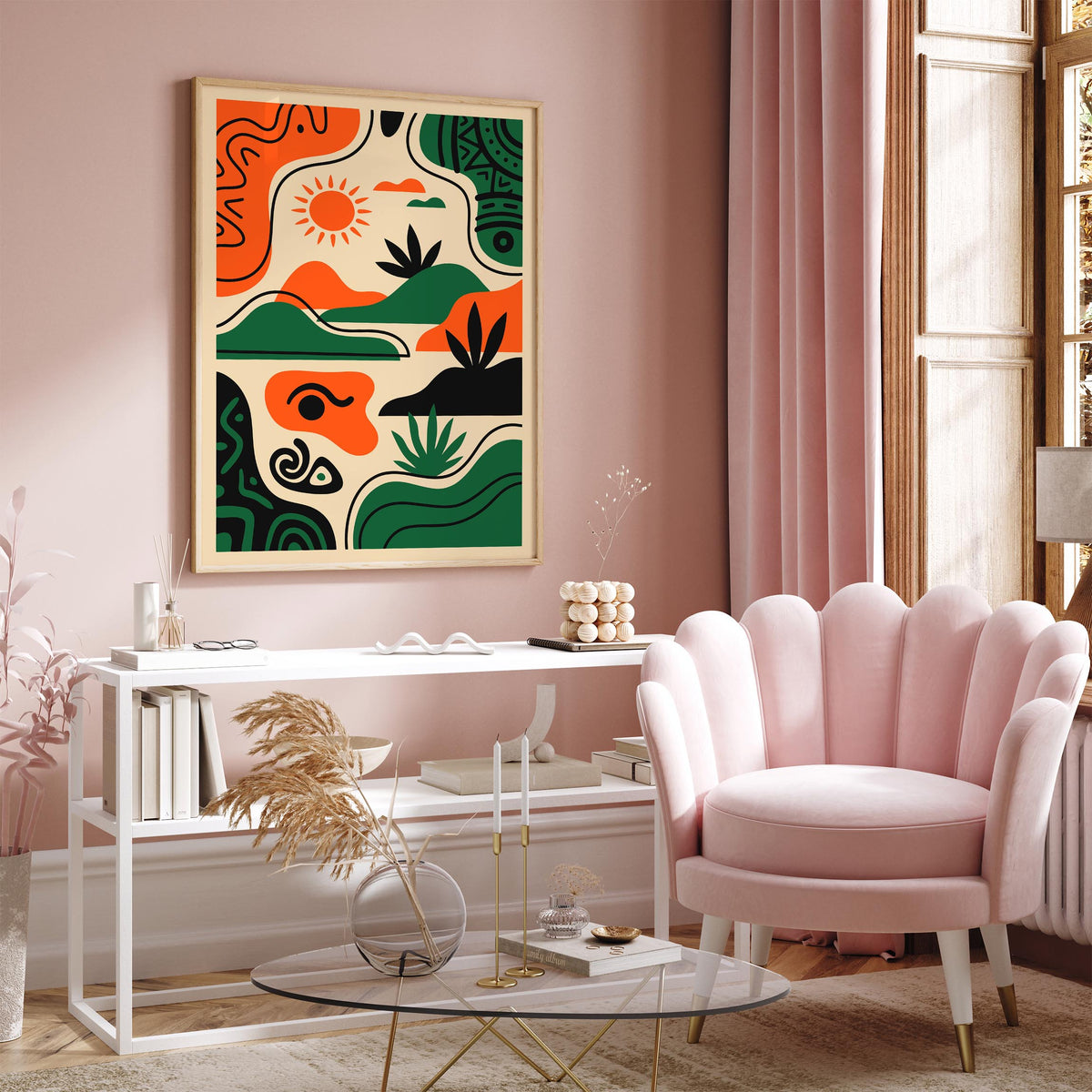 Vibrant Abstract Landscape Art Poster