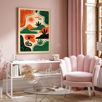 Vibrant Abstract Landscape Art Poster