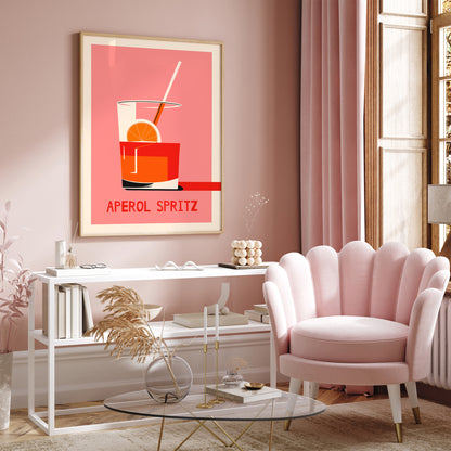 Aperol Spritz Pink Poster