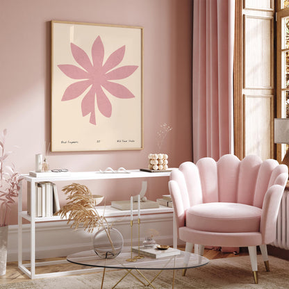 Pink Abstract Minimalist Cut Outs Wall Art