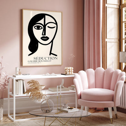 Seduction Black Ink Woman – French Chic Wall Art Print