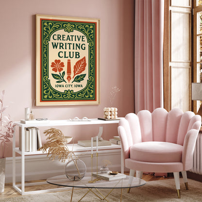 Iowa City Writing Club Poster – Rococo Green Art Print