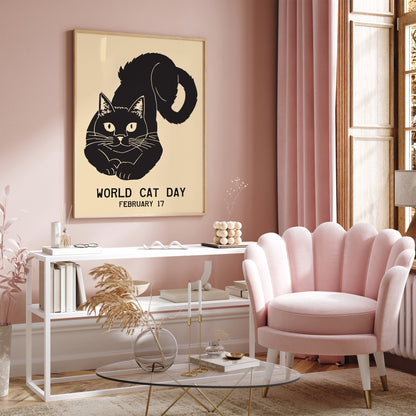 World Cat Day Vintage Poster