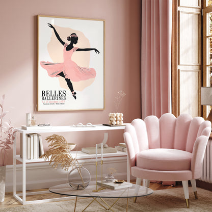 Beller Ballerines Retro Ballerina Art Print