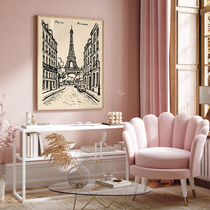 Paris France Cityscape Travel Poster