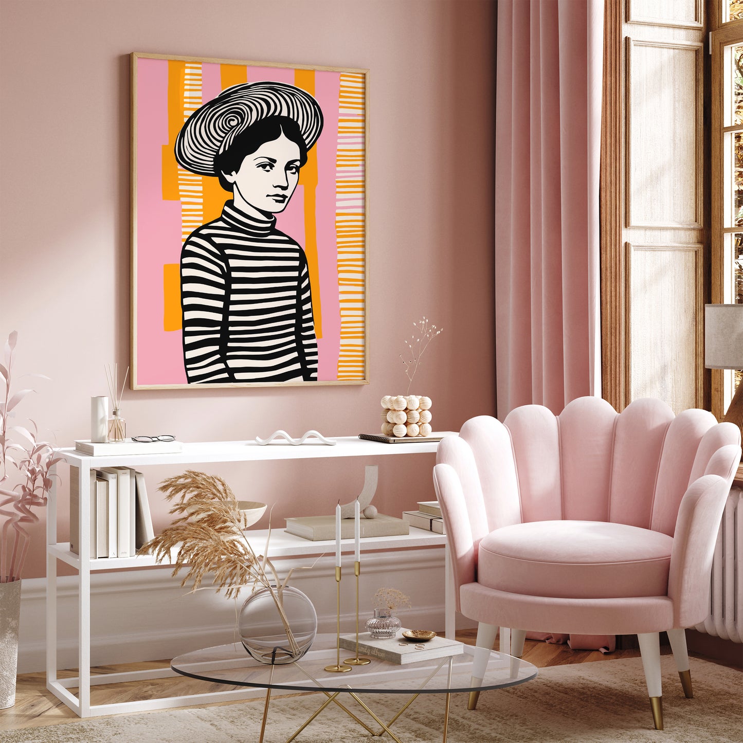 Mid Century Portrait of a Girl Art Print