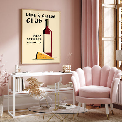 Wine & Cheese Club Art Print