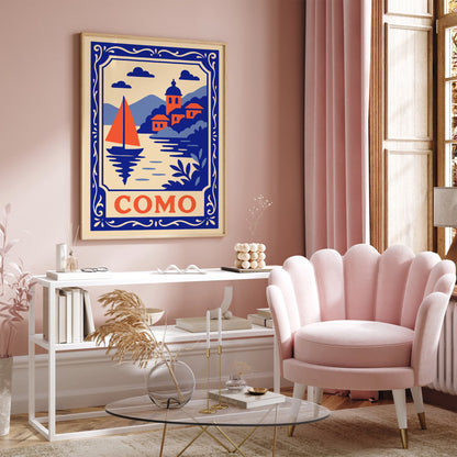 Como Italy Blue Landscape Poster