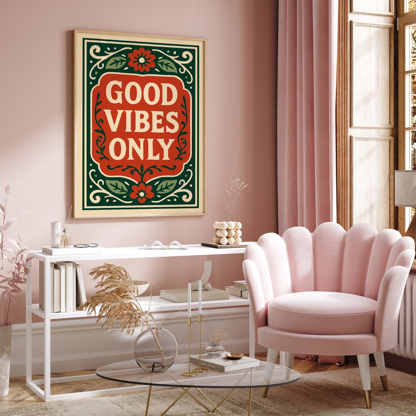 Good Vibes Only Quote Poster - Vintage Stylizing Art Print