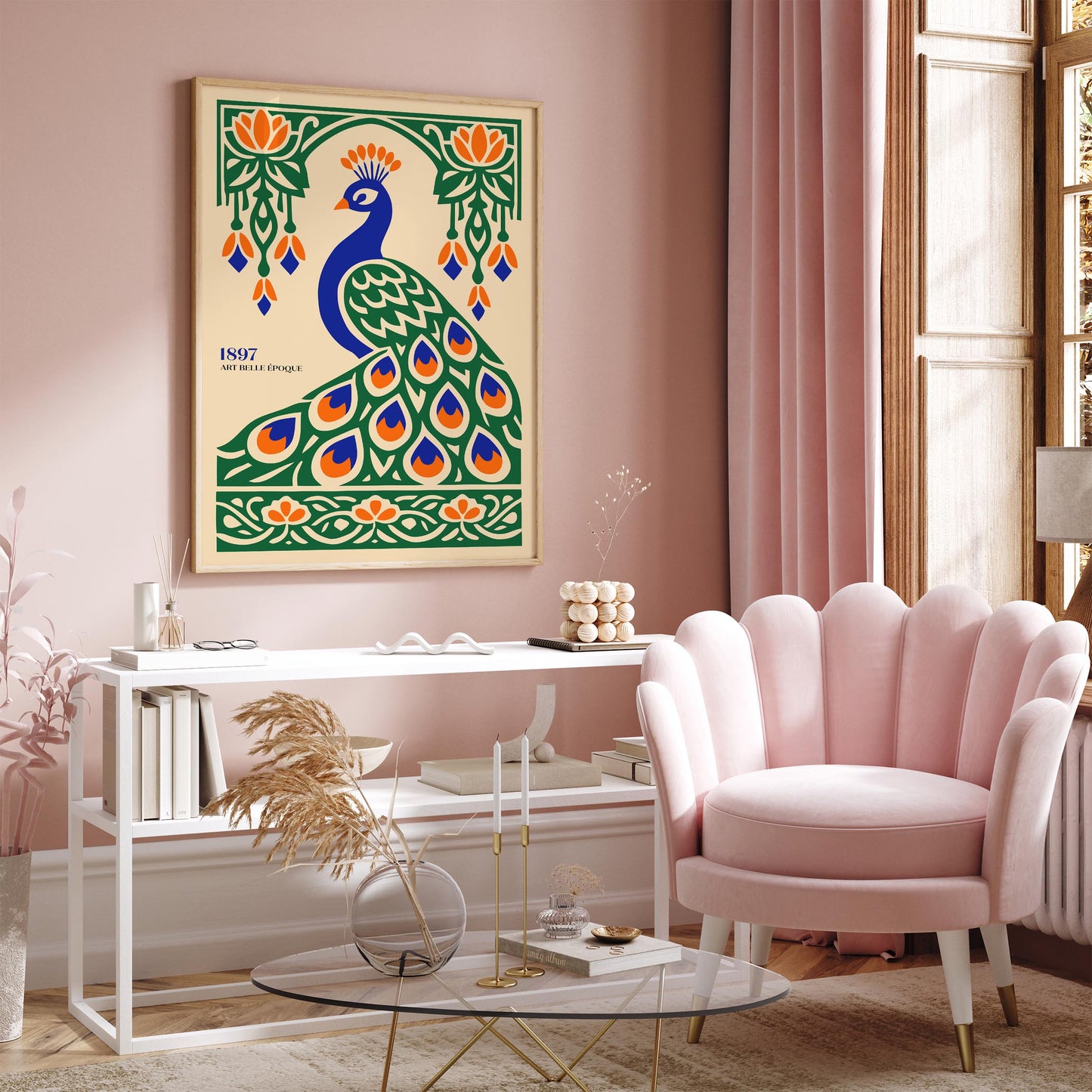 Art Belle Epoque Peacock Wall Art Print