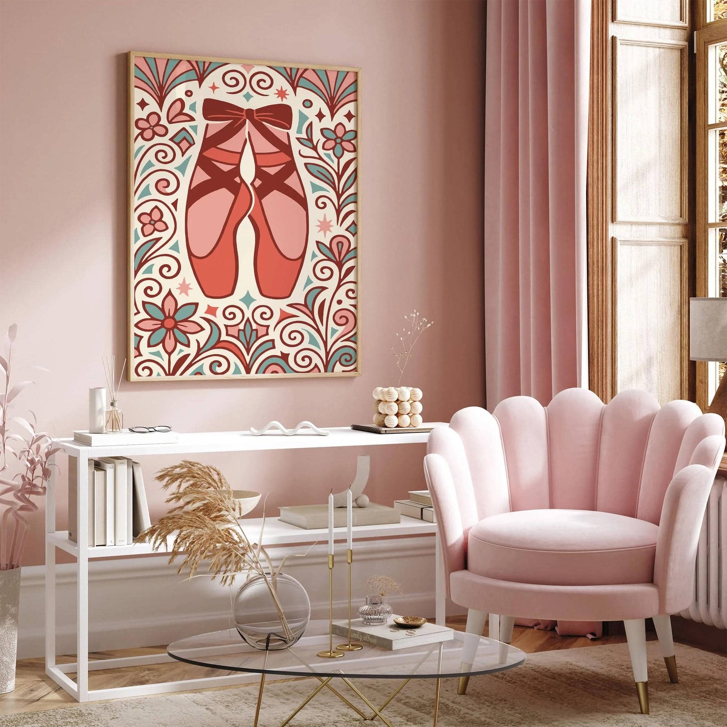 Elegant Ballet  Pointe Shoes Art Print
