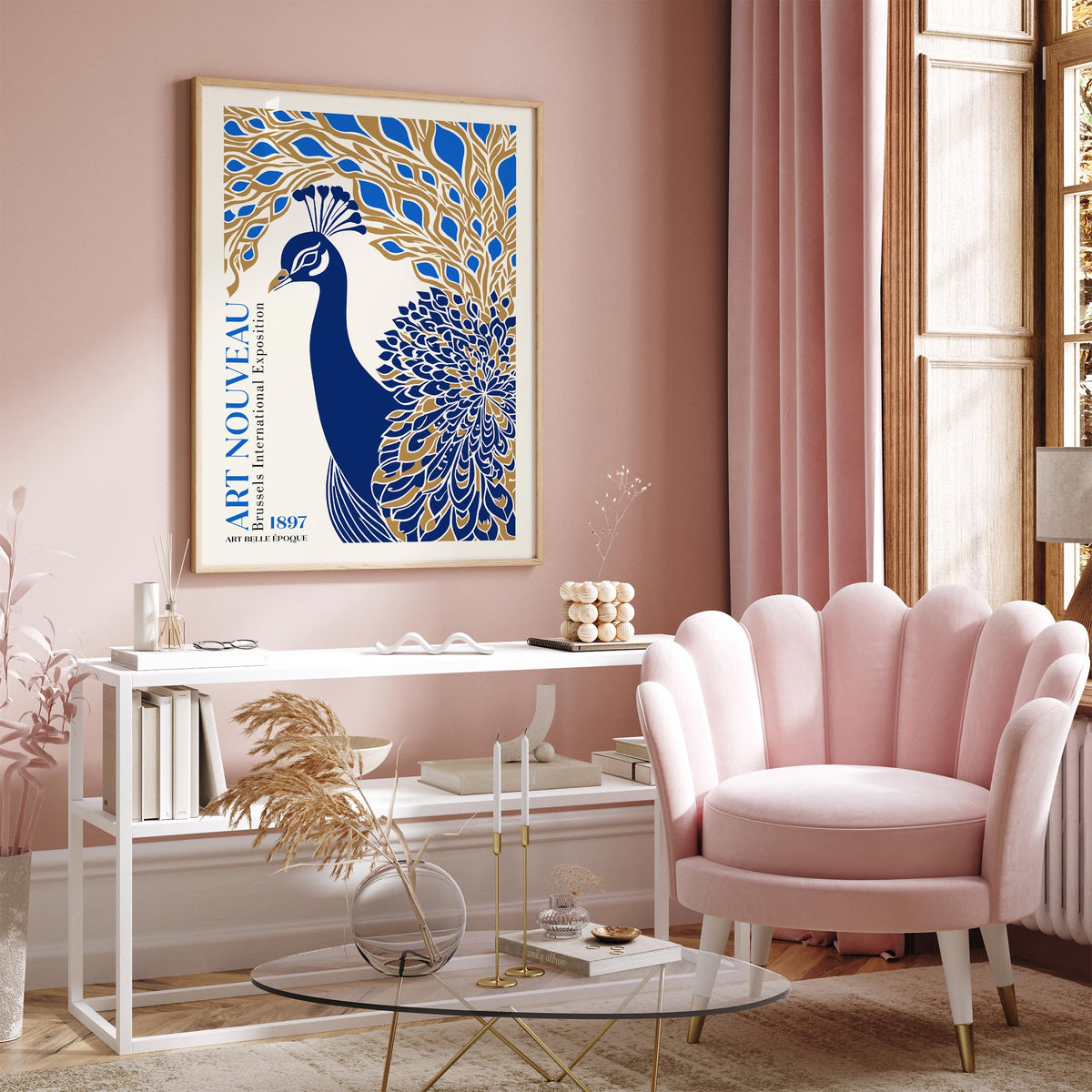 Art Nouveau Peacock Poster
