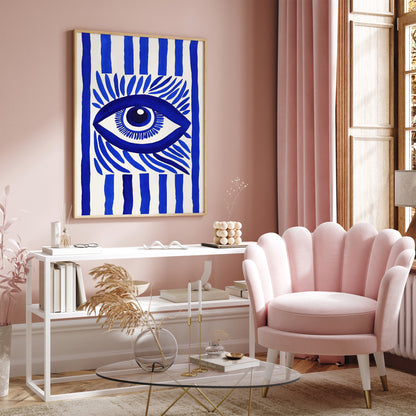 Indigo Blue Eye Aesthetic Art Print 2024