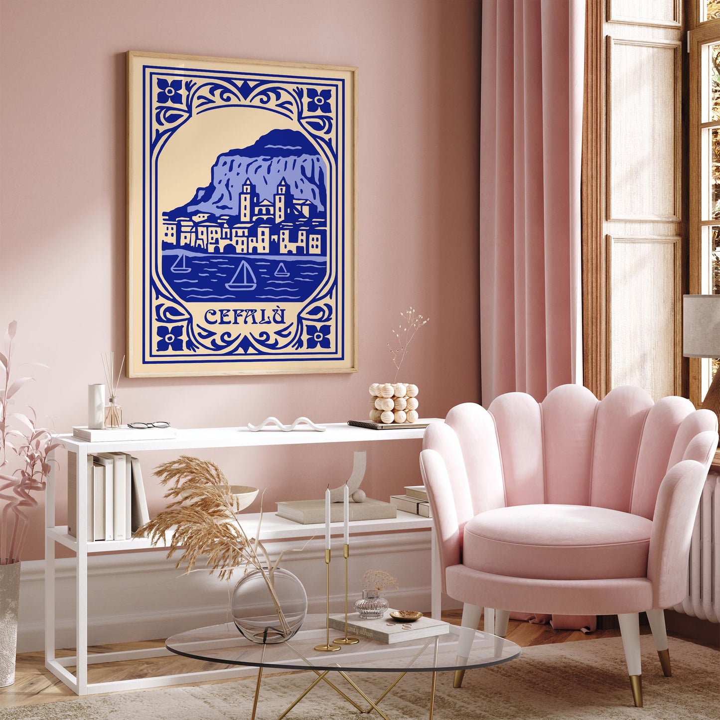 Cefalu Palermo Sicily Travel Poster