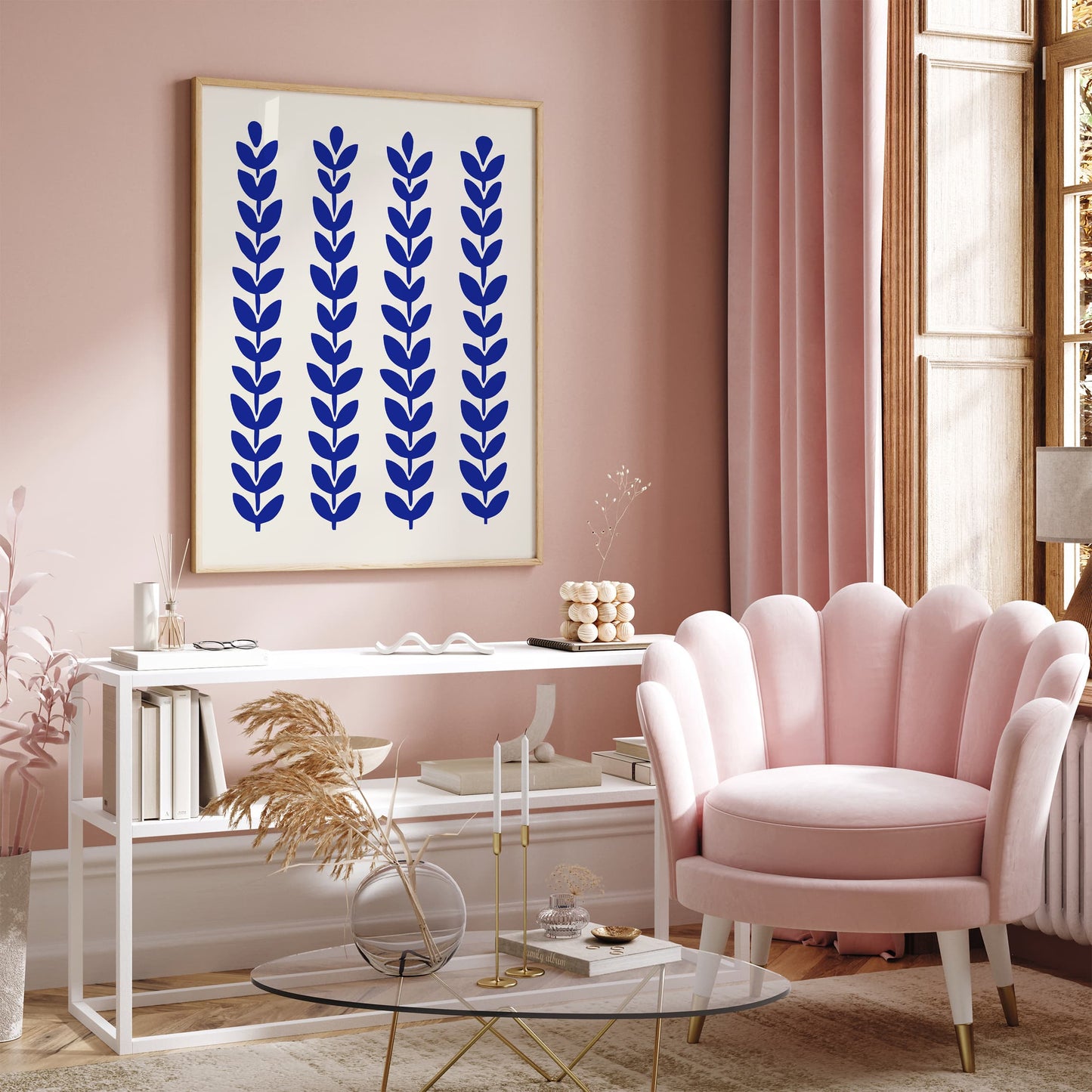 Simple Blue Nature Wall Art Print 2026