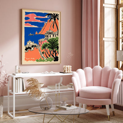Capri Italy Colorful Landscape Poster