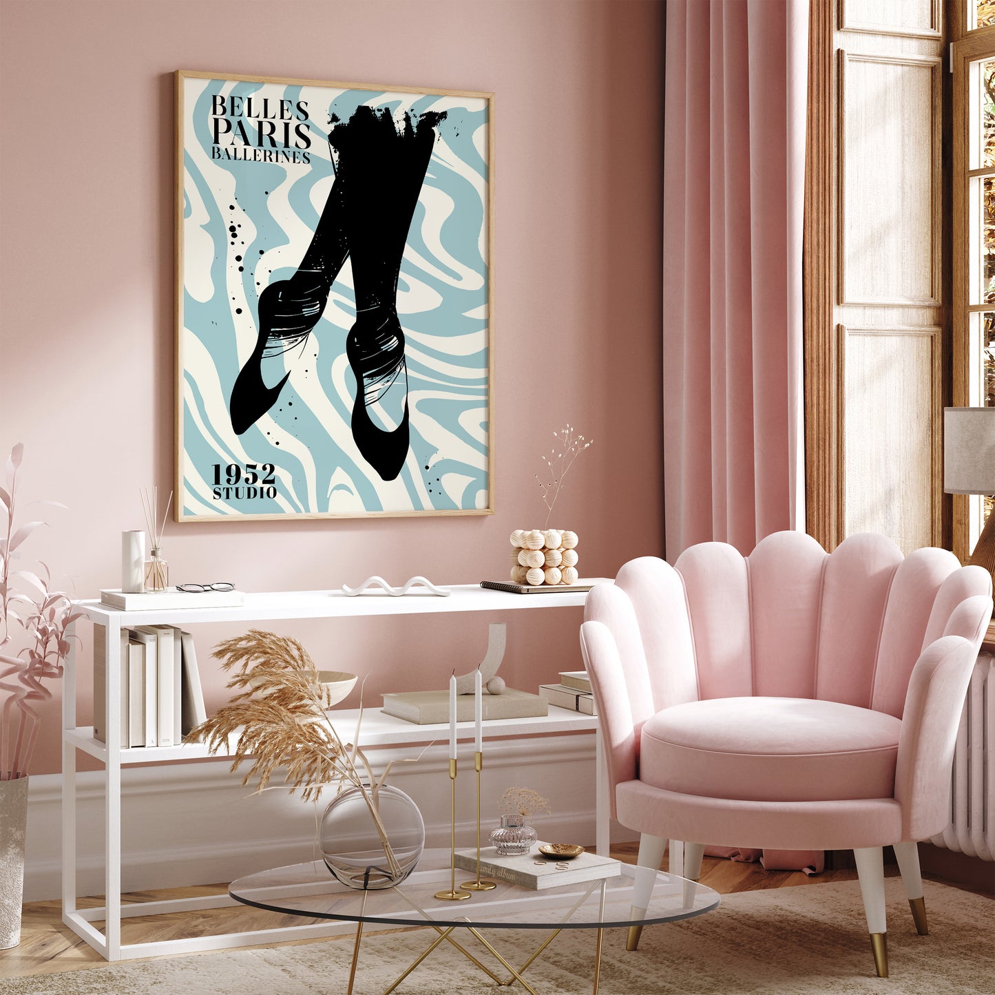 Belles Ballerines Paris Blue Art Print