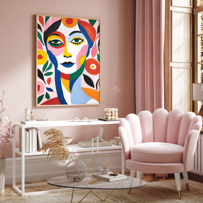 Eclectic Colorful Woman Portrait Art Print