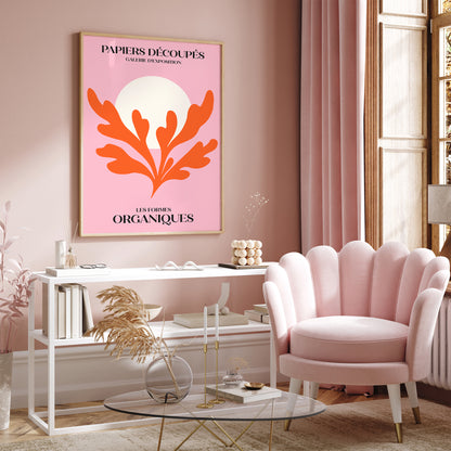 Papiers Decoupes, Les Formes Organiques Pink Wall Art