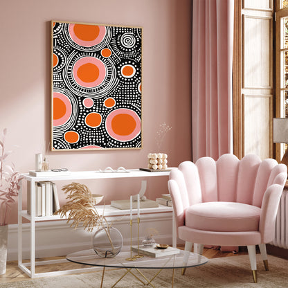 Mid Century Modern Black Dots Wall Art