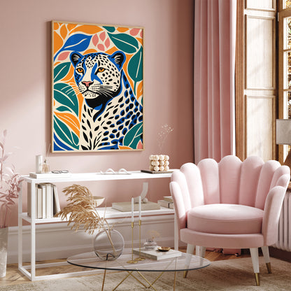 Cute Cheetah Art Print in Vibrant Colors