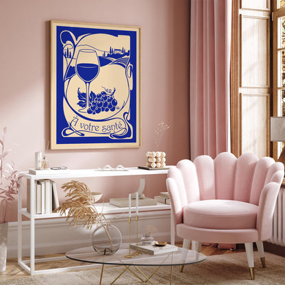 À Votre Santé French Wine Poster