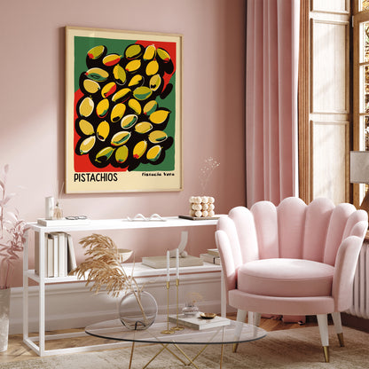 Pistachios Retro Wall Art Poster