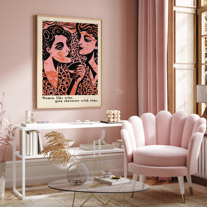 Feminine Wine Art Poster